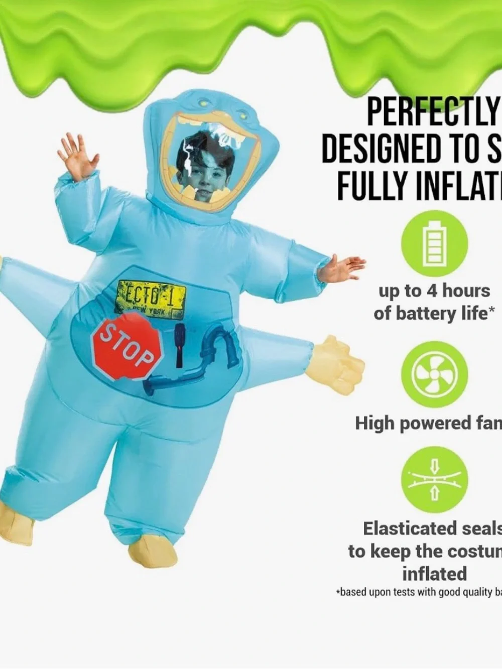 Muncher Ghostbusters inflatable Kids Costume, Kid Size up to 7/8,